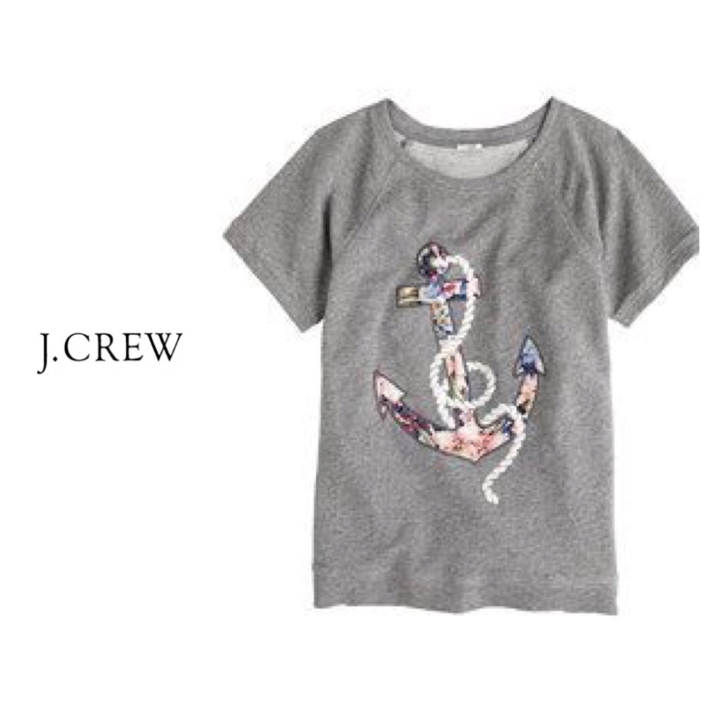 J Crew Floral anchor Terry tee